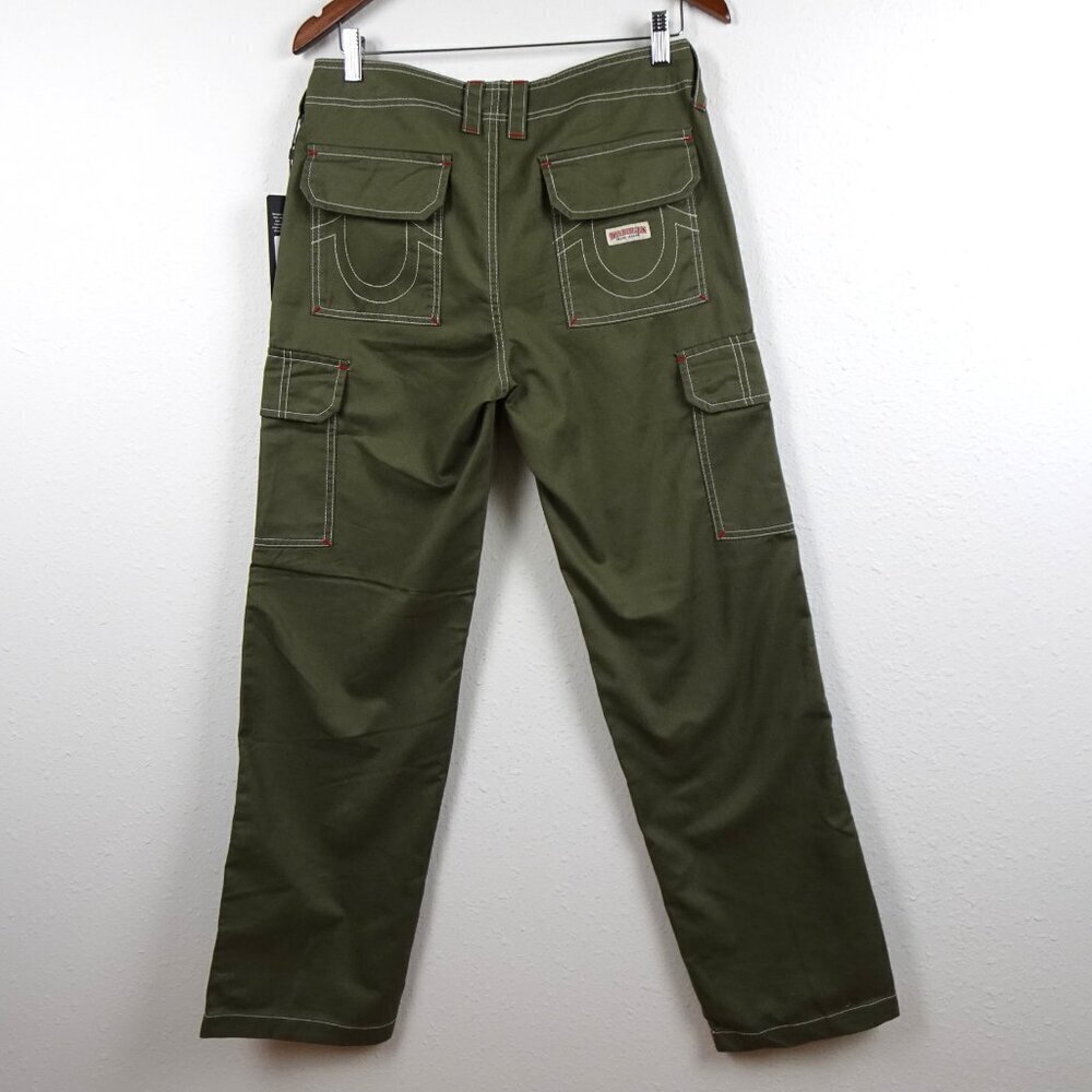 True Religion Military Cargo Pants Women's Size 27x32 Green Pockets